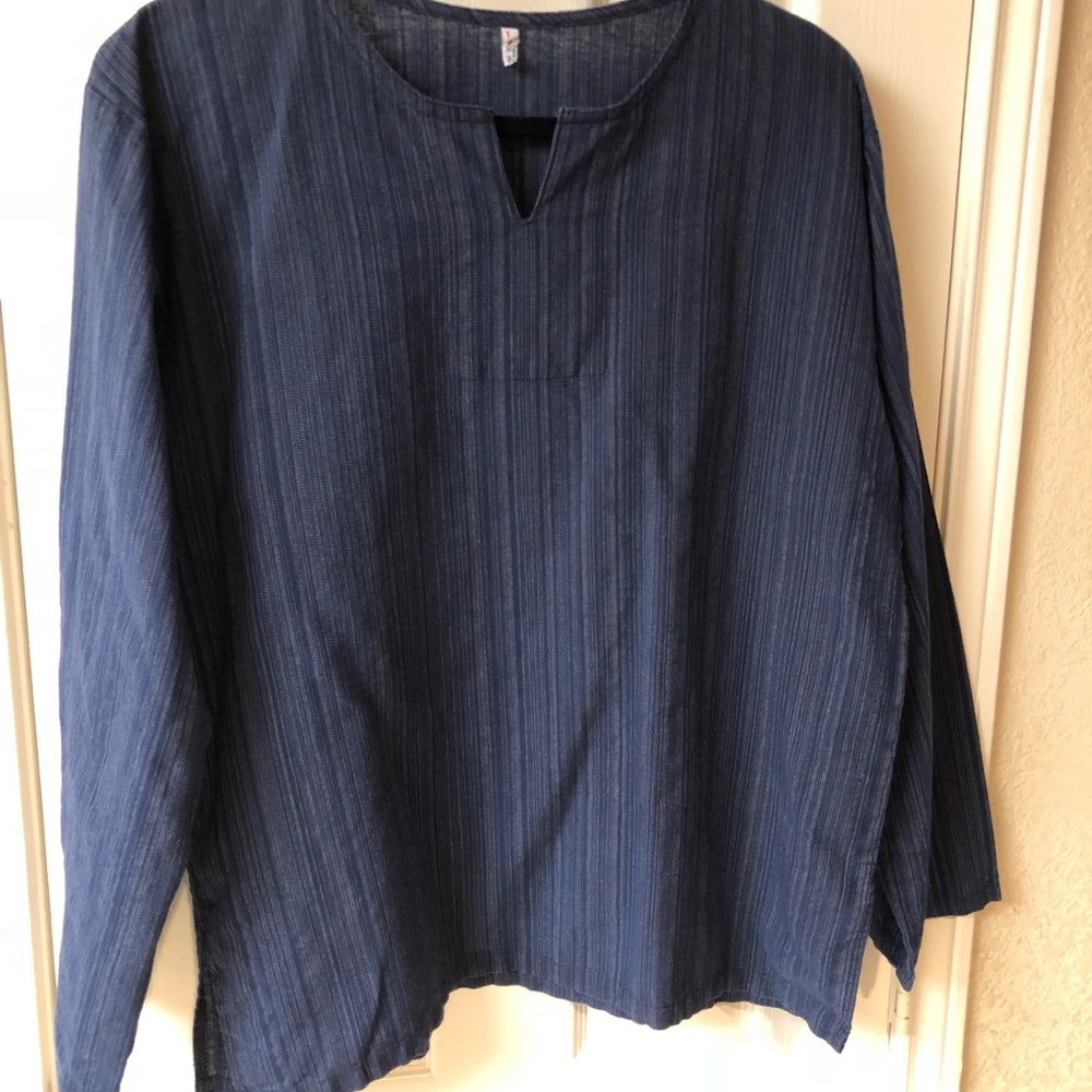 Women’s 100% Cotton Denim-look Tunic S/M?